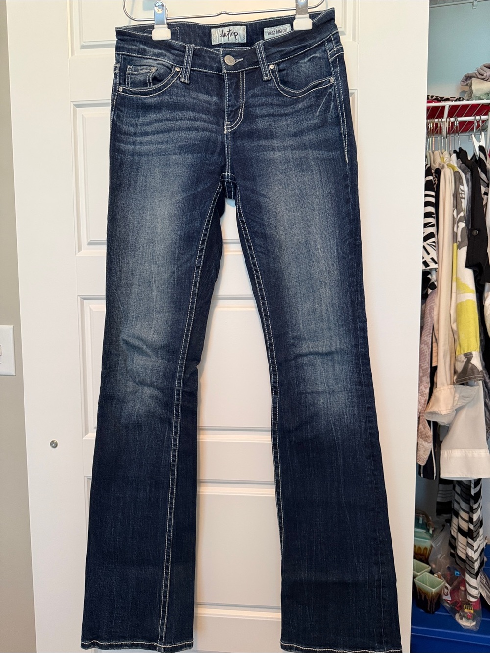 Daytrip Dark Indigo Flare Jeans with Subtle Fading